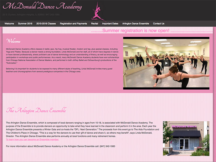 McDonald Dance Website