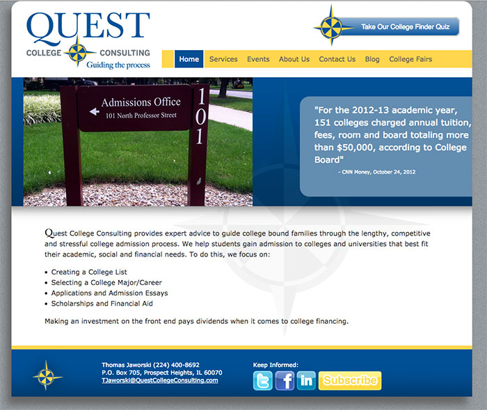 Quest College Consulting Website